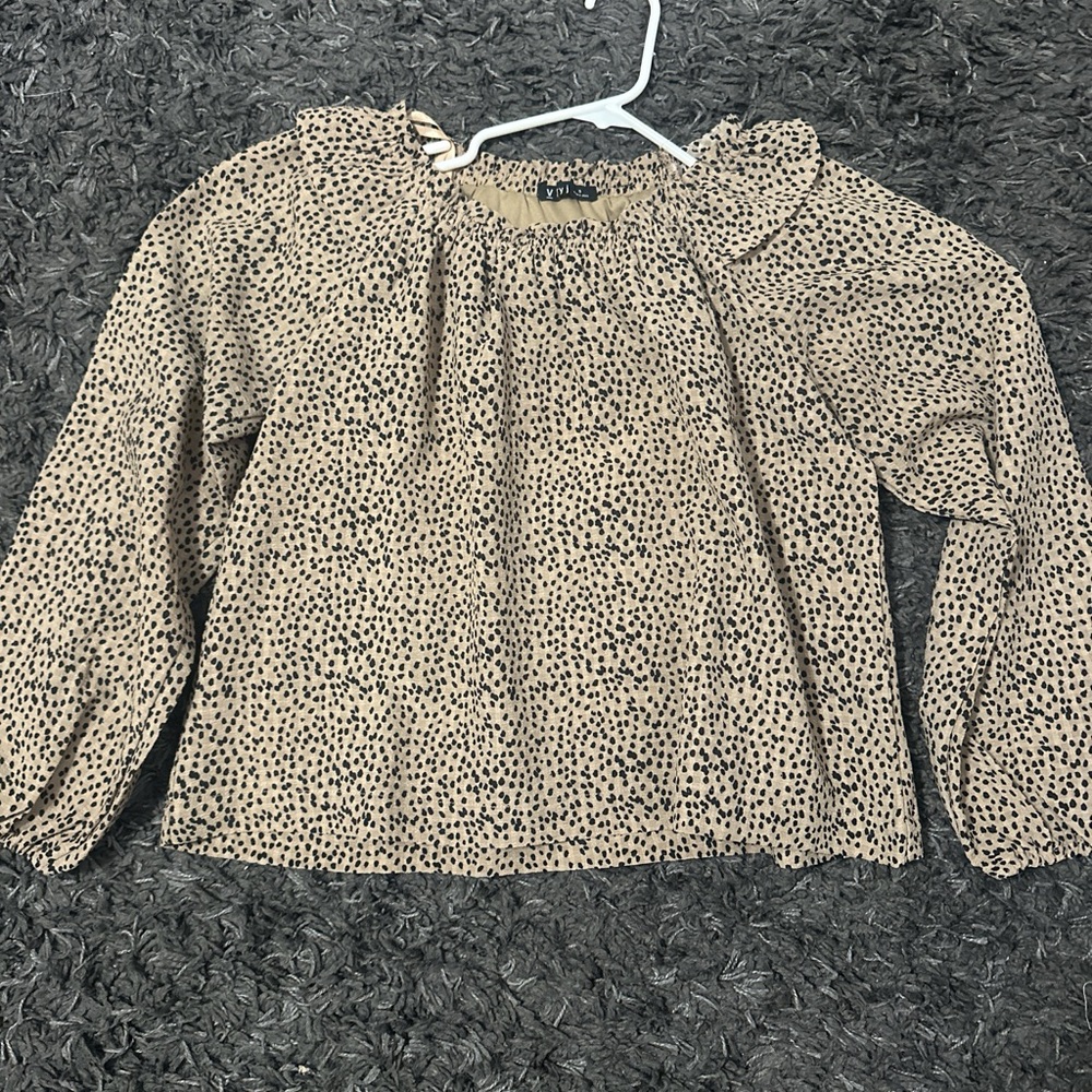 Spotted Long Sleeve Blouse